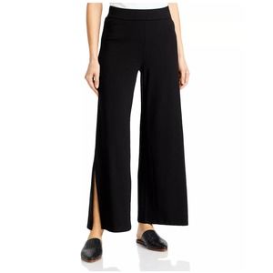 Eileen Fisher Wide Leg Split Hem Pant New NWT Black Size Large